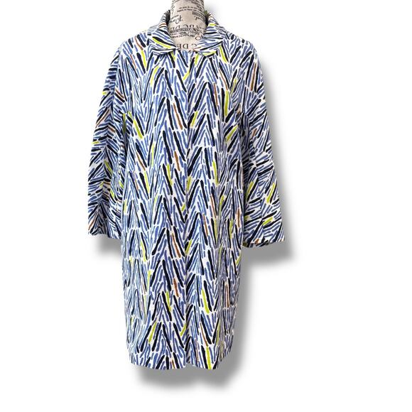 Marina Rinaldi Size 18 (27) Multicolor 100% Cotton Canvas Mid Length Jacket - Picture 1 of 7